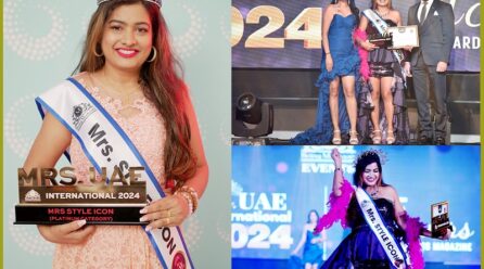 Mumbai Kandivali Girl and Dubai resident PAYAL JHA has been crowned Mrs. UAE International Style Icon in United Arab Emirates.